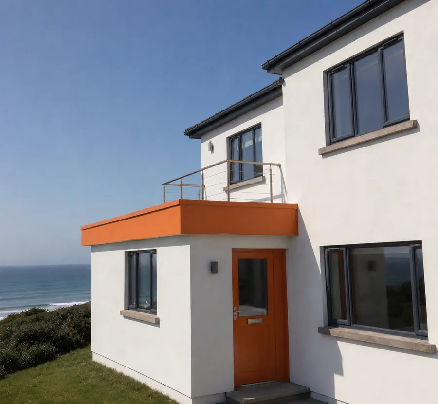 Same coastal house exterior freshly repainted by Hi-Tec Decorators