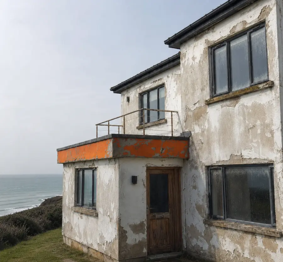 Coastal house exterior before repaint