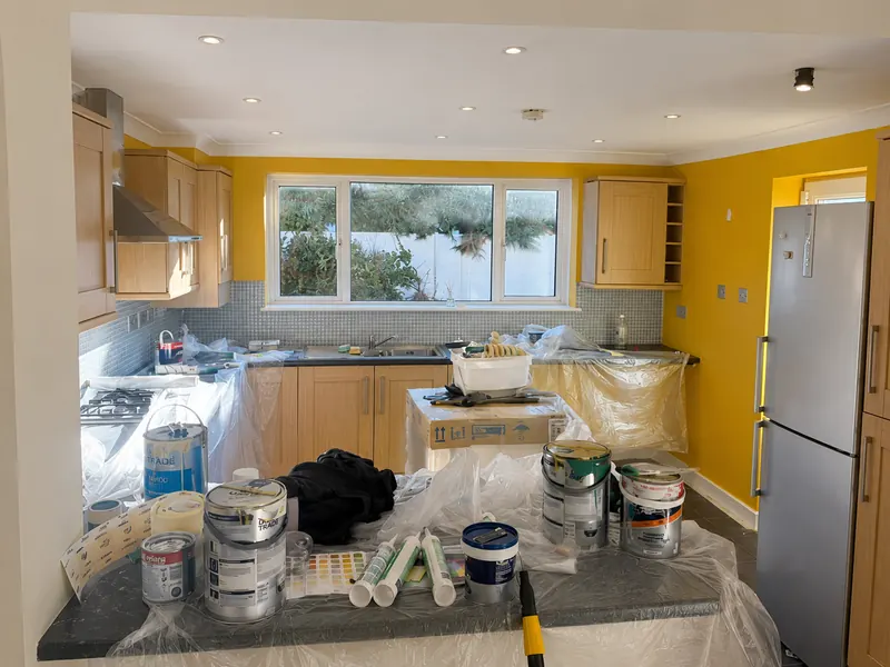 Kitchen painting in progress