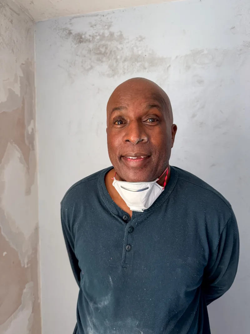 Roger from Hi-Tec Decorators on an interior decorating job
